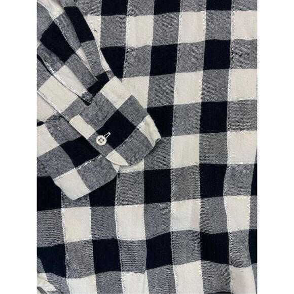 Oversized Buffalo Check Button Down Shirt Lane Bryant Women 18/20 Black White‎ - Picture 2 of 9